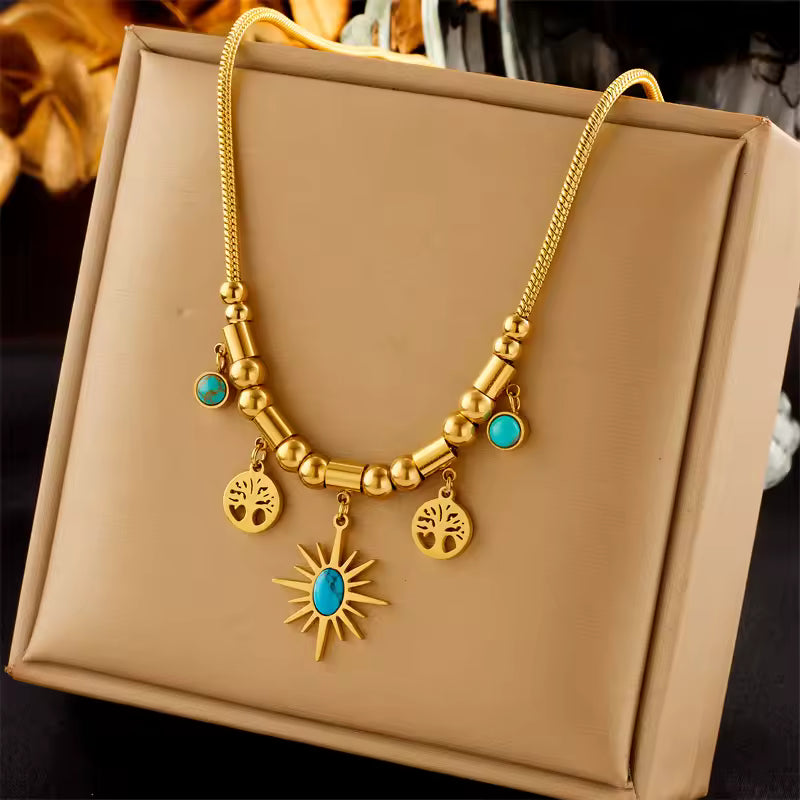 Collar Árbol de la Vida con Piedra Turquesa