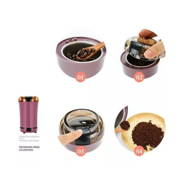 Molino Eléctrico Portátil Multiusos – Café, Especias y Granos en Segundos