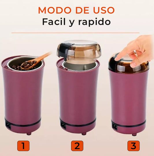 Molino Eléctrico Portátil Multiusos – Café, Especias y Granos en Segundos
