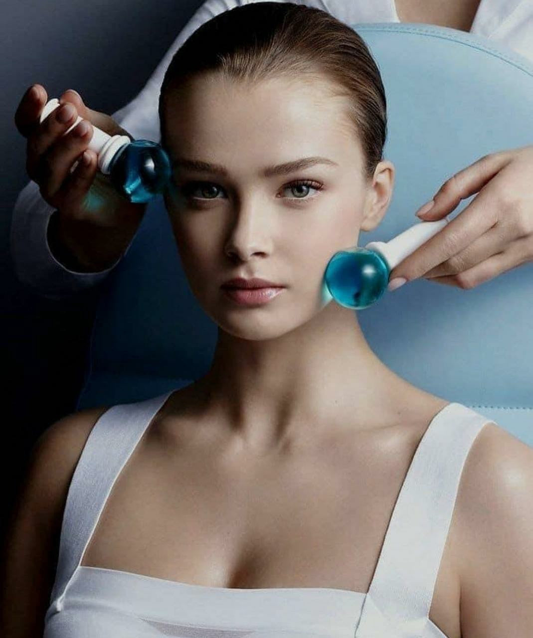Rodillos Faciales de Hielo – Doble Masaje Refrescante y Reafirmante