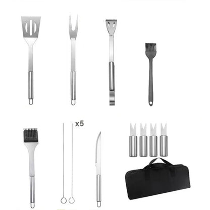 Set de Asado BBQ 15 en 1 – Cocina al aire libre con estilo y precisión