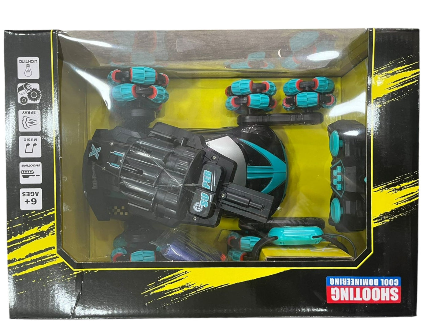 Tanque a control remoto racing – con luces, sonido y lanzador de hidrogel