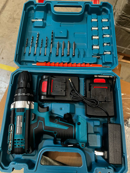 Taladro Percutor Inalámbrico 12V con Kit Completo de Herramientas