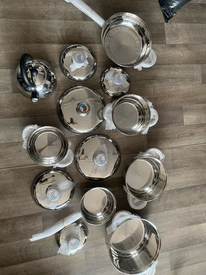 ChefMax™ Steel Set de Ollas 13 Piezas de Alta Durabilidad