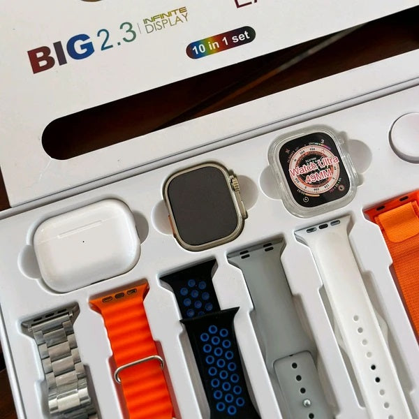 Smartwatch i20 Ultra Max – Combo Edición Premium 10 en 1
