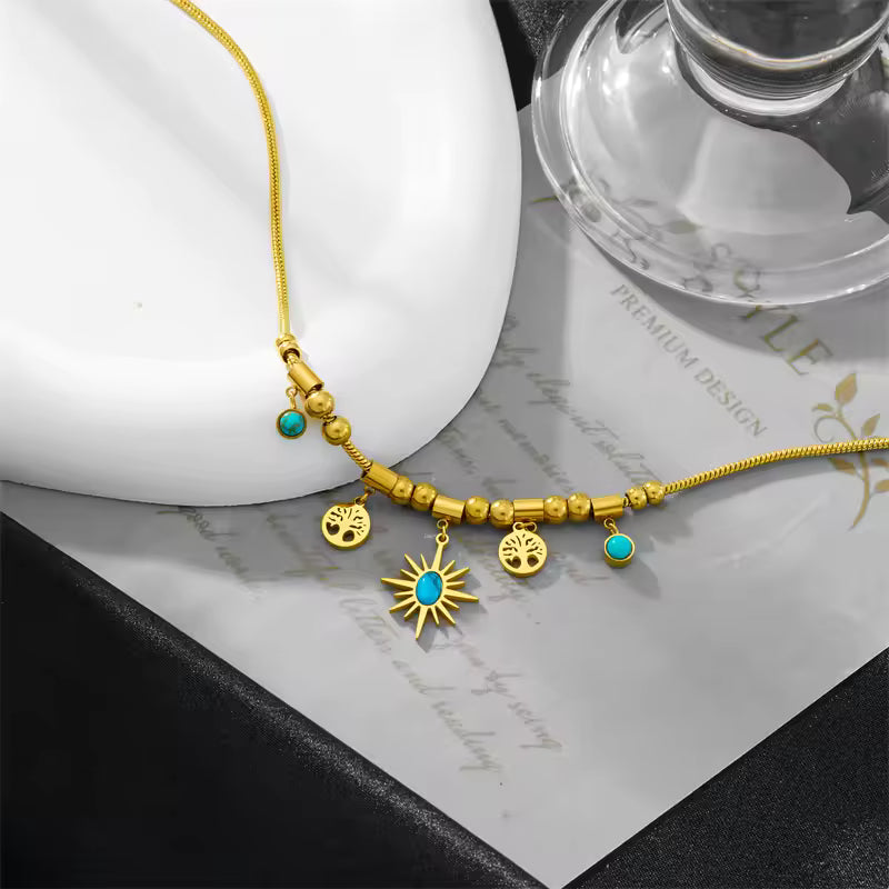 Collar Árbol de la Vida con Piedra Turquesa