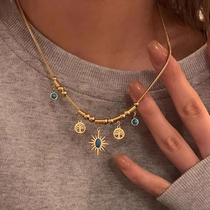 Collar Árbol de la Vida con Piedra Turquesa