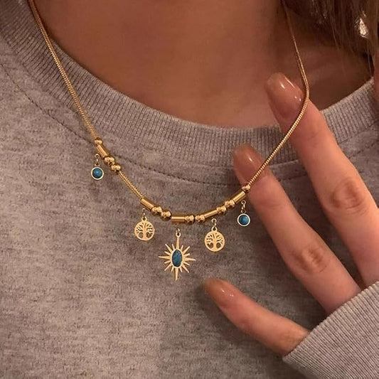 Collar Árbol de la Vida con Piedra Turquesa