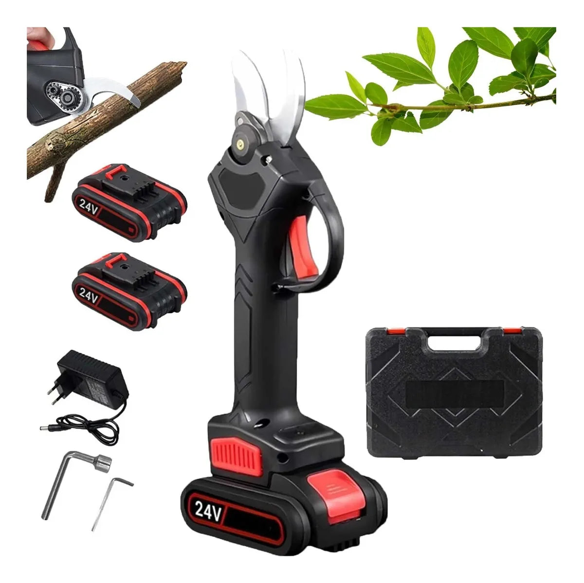 Podadora Eléctrica 48V Recargable – Corte Rápido y Preciso para Jardinería