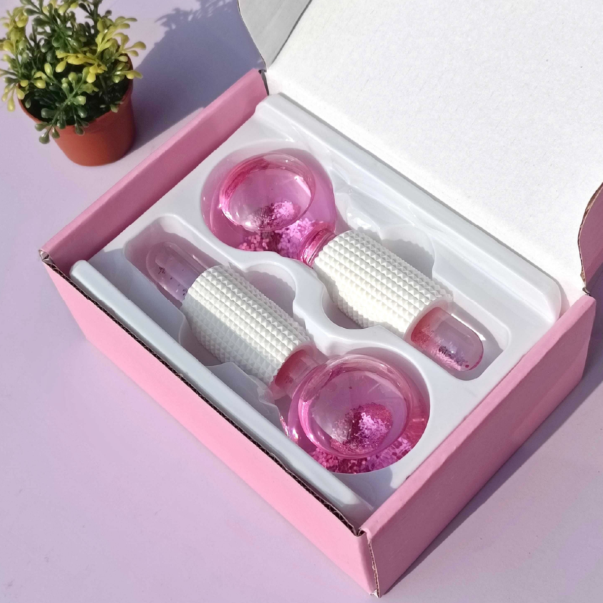 Rodillos Faciales de Hielo – Doble Masaje Refrescante y Reafirmante
