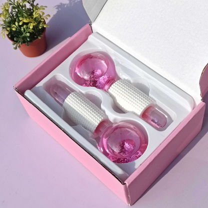 Rodillos Faciales de Hielo – Doble Masaje Refrescante y Reafirmante