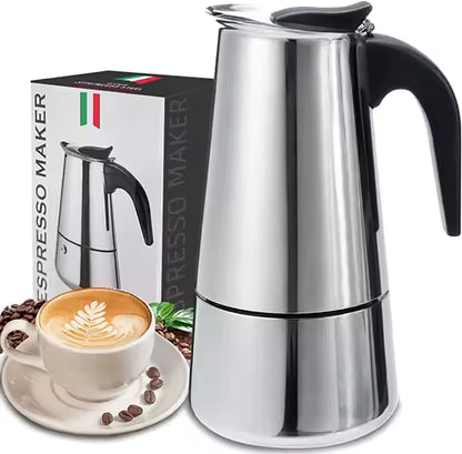 Cafetera Moka Italiana 6 tazas en Acero Inoxidable