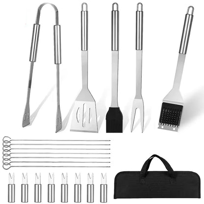 Set de Asado BBQ 15 en 1 – Cocina al aire libre con estilo y precisión