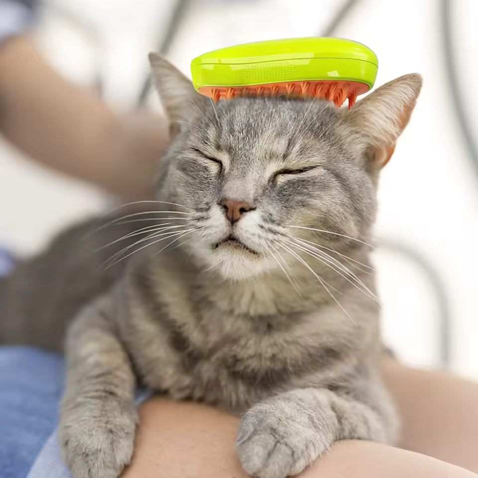 Cepillo de Vapor 3 en 1 para Mascotas – Limpieza, Cuidado y Relajación
